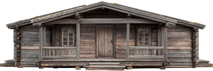 Cabin House Exterior White Background