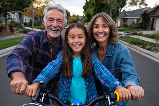 Happy Grandparents Day Ride With Grandchild on Bike - Powered by Adobe