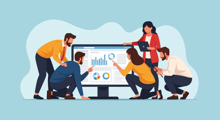 Team Collaboration Analyzing Data and Achieving Business Goals