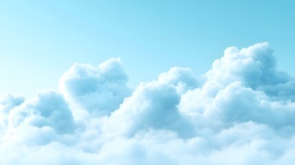 Fluffy white clouds illuminated by sunlight in a vivid blue sky evoke beauty and serenity.
