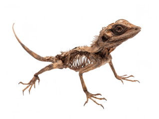 Detailed Close-Up of a Lizard Skeleton Anatomy and Bone Structure