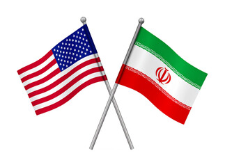 USA and Iran flag