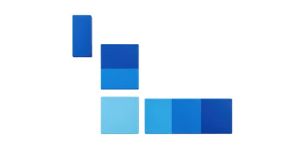 Isolated Abstract Blue Block Shapes