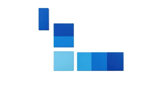 Isolated Abstract Blue Block Shapes