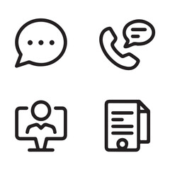 Communication and contact icon set