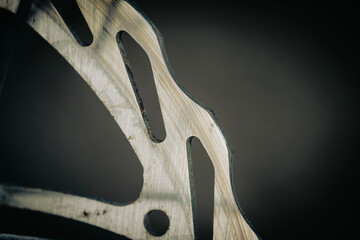 Details of a sports bike in close-up. Macrophotography
