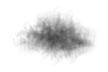 Dark smoke or fog overlay isolated on transparent background. Black smoke, misty fog, steam explosion special effect. Smoke texture for Compositing, covering, design elements, PNG	