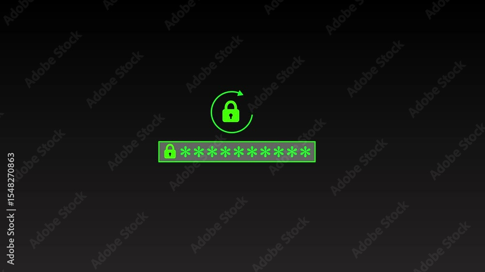 Poster modern cybersecurity concept, businessman entering password on smartphone, emphasizing encrypted dat