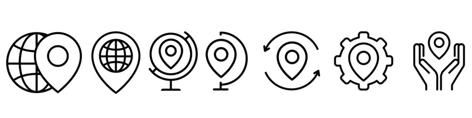 Location vector icon set. Pin icon. Map pin illustration sign collection. point symbol. Position logo.