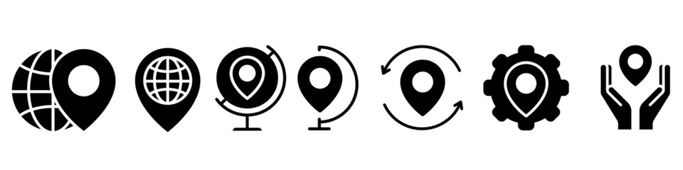 Location vector icon set. Pin icon. Map pin illustration sign collection. point symbol. Position logo.