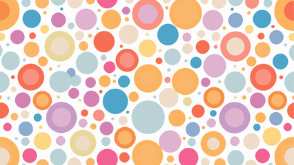 Colorful polka dot background white background Vector	