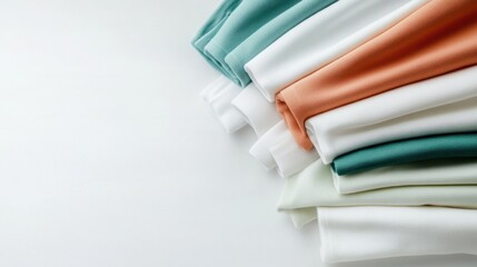 A visually pleasing arrangement of soft fabrics, showcasing a pastel color palette ideal for fashion, home décor, and creative design projects.