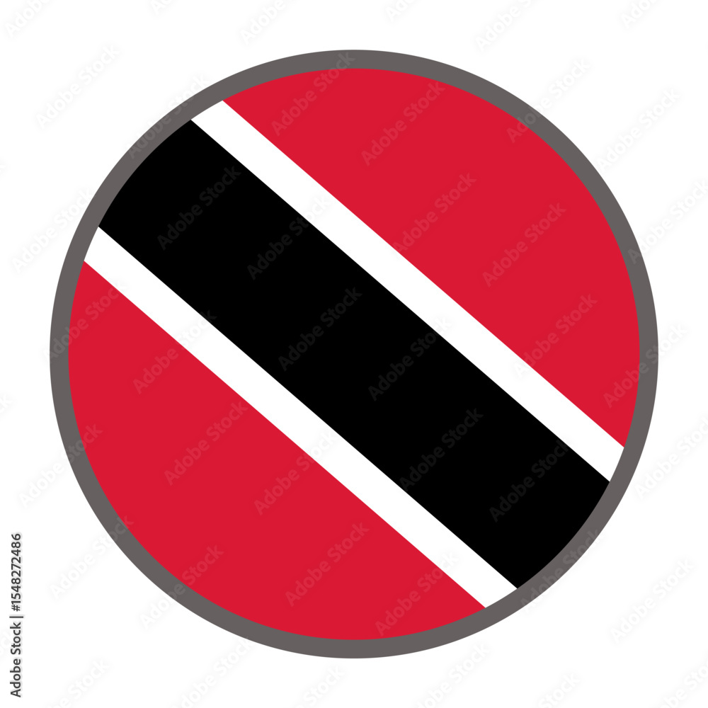Poster round flag of trinidad and tobago on white background vector vector round flag