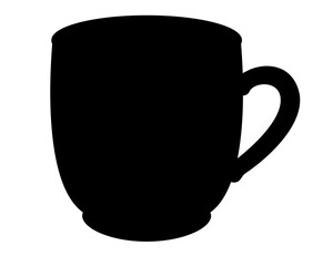 Tea cup for stencil - vector silhouette image for logo, pictogram or stencil. Tea cup silhouette