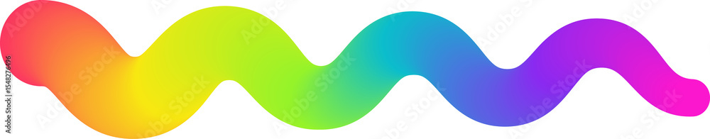 Poster color gradient abstract shape. wavy curved rainbow ribbon. neon color geometric design element. dyna
