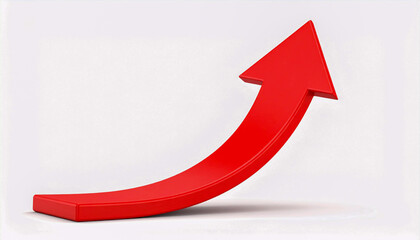 Upward Red Arrow Indicating Growth