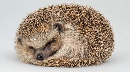 A hedgehog curled in a ball, asleep
