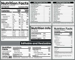Nutrition facts, Supplement facts, Nutrition facts template, Editable nutrition label template, nutritional value, nutrition list,information label, food calories nutrition facts