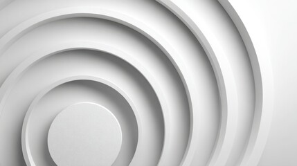 Fototapeta premium Curved layers of varying sizes create a harmonious interplay of shadows and light. The design embodies minimalism, enhancing the clean and contemporary feel of the environment.