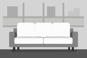 white sofa with grey pillows in industrial loft © HAFIJUR