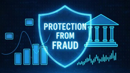 This image showcases a digital shield symbolizing protection from fraud