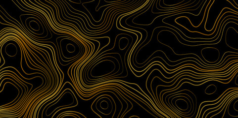 Gradient color topology and topography vector design abstract background contour map texture for print works . black curve line background with wave shape vector illustration.	