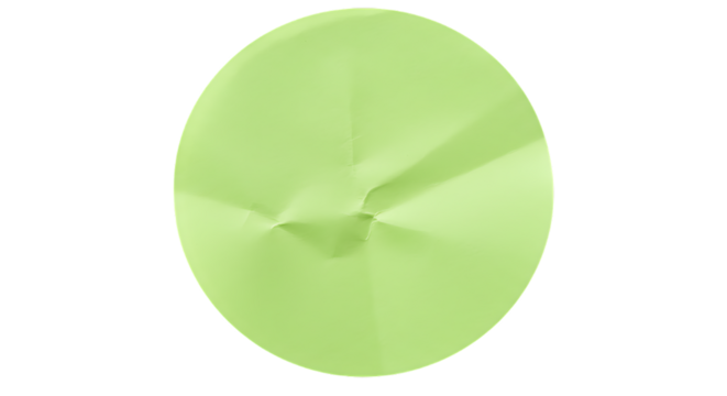 Wrinkled Light Green Circular Paper on Black Background Abstract Texture with Folds and Creases Minimalist Design Element for Creative Projects