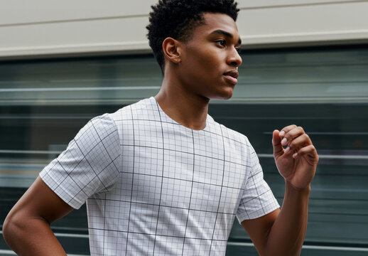 Realistic Tshirt Running Mockup