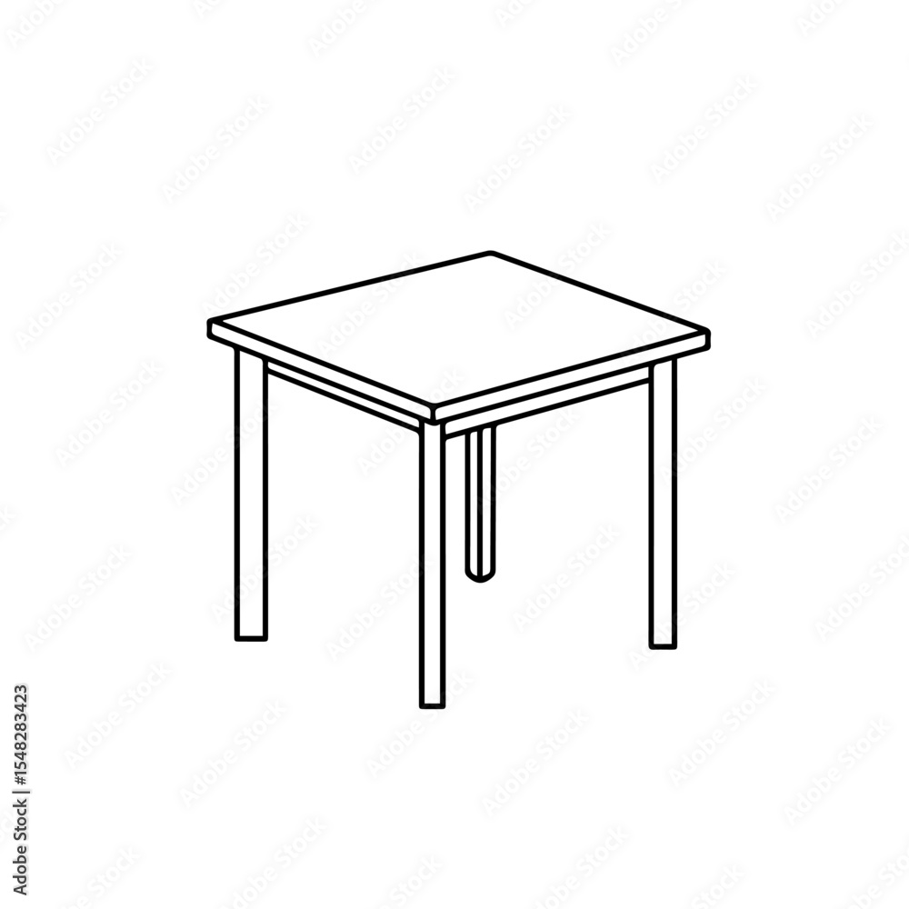 Aufkleber simple square table with four legs. this square table is perfect for small spaces or minimalist inte