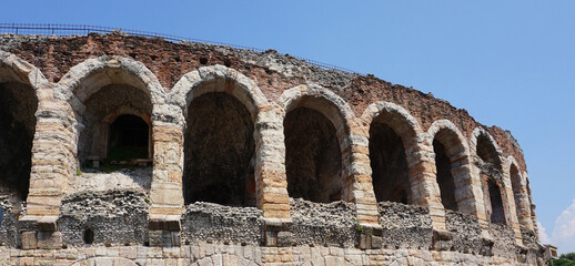 Roman Arena in Piazza Bra, Verona, Italy.