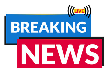 Transparent Background Breaking News Header with Modern Typography and Speed Lines

