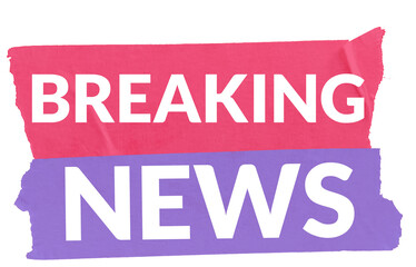 Urgent News Broadcast Banner with Red and Purple Text for Live Updates and Headlines

