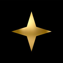 Gold Star icon. Holiday stars art. Art Deco modern design.