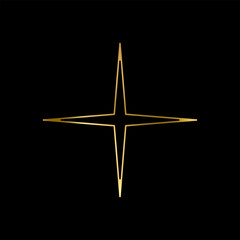 Outline Gold Star icon. Holiday stars line art