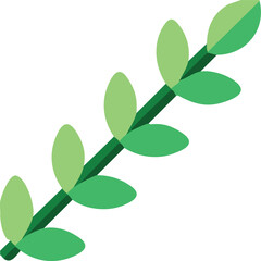 Vibrant Green Sprig with Lush Leaves Perfect for Nature Designs and Eco Logos