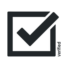 Simple Verified Checkmark Icon in a Square Box © MOHAMMAD