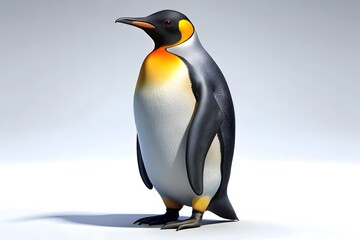 Fototapeta premium Majestic King Penguin 3D Model of Antarctic Bird