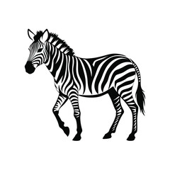 "Black and White Zebra Silhouette Clipart Illustration"
