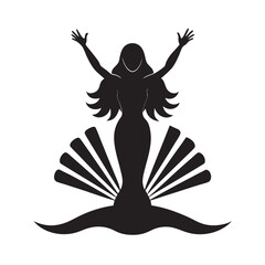 Aphrodite Seashell Beauty Pose Silhouette © MA