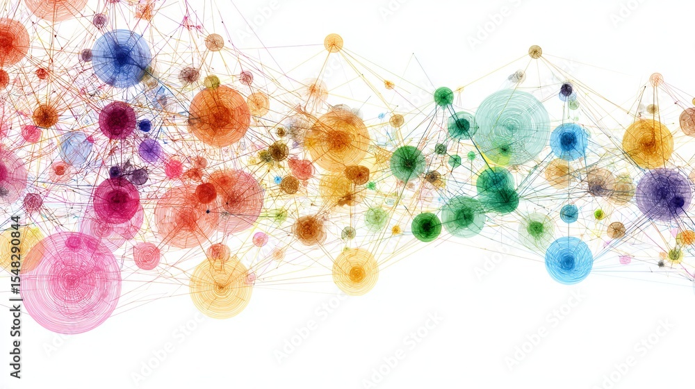 Poster abstract colorful network connection dots lines graphic design illustration digital art background i