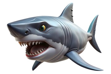 Fearsome Great White Shark 3D Render of a Powerful Predator