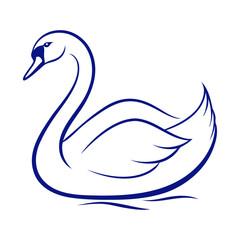 Elegant swan outline icon design