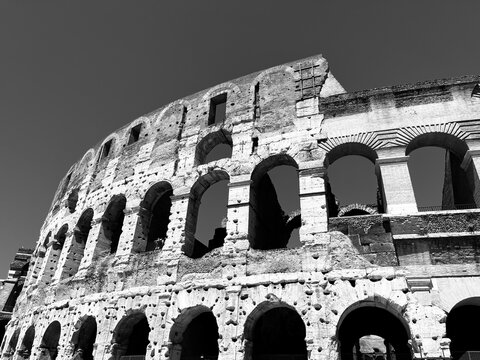 Colosseum in Rome, Italy (black and white)