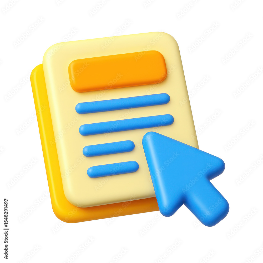 Poster 3d icon in plastic style representing a digital interface element with vibrant colors and modern aes