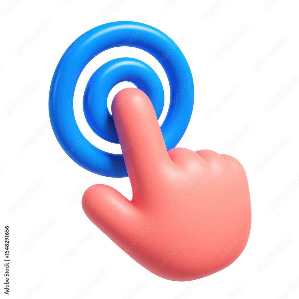 Poster 3d icon in plastic style representing interaction and technology with a colorful design that attract