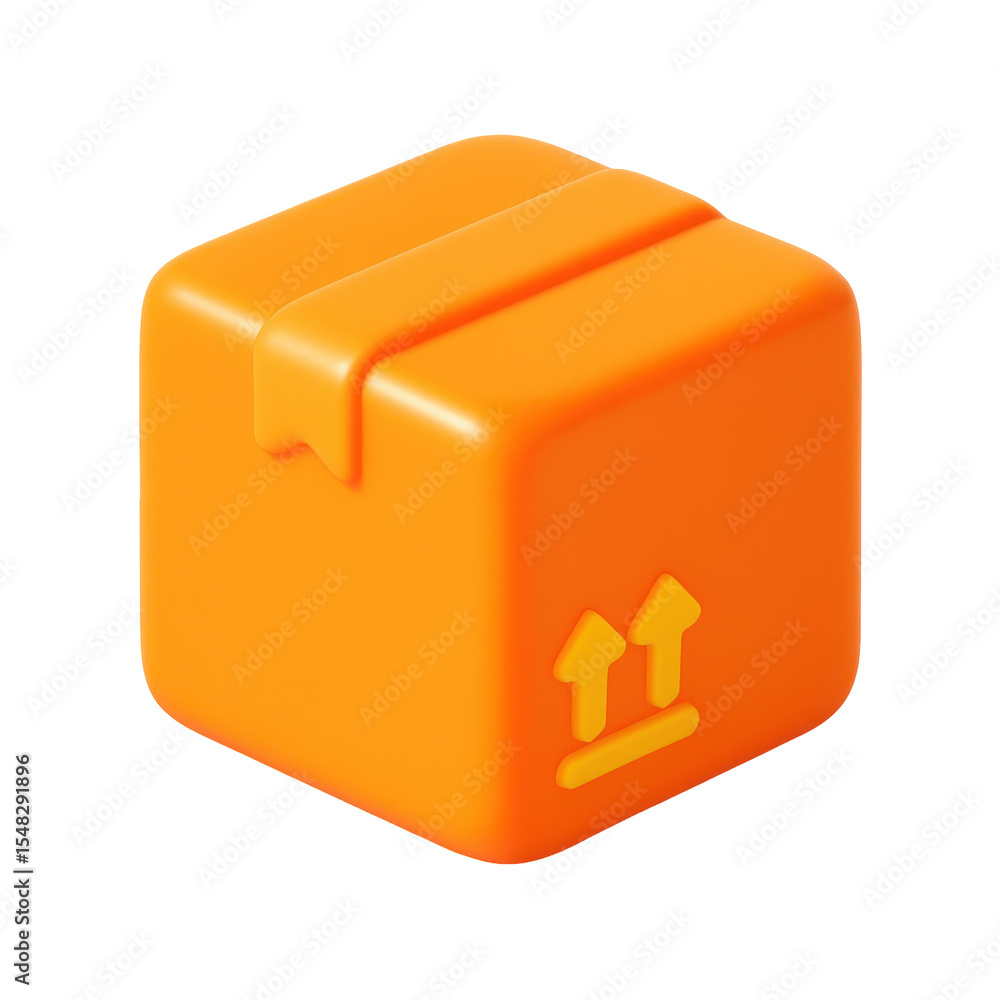 Poster 3d icon in plastic style representing a container, highlighting modern design and digital aesthetics