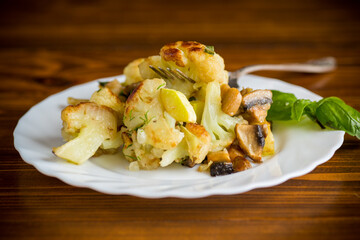 Vegetarian dish with mushrooms and spices