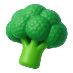 3d icon of a vibrant green broccoli symbolizing healthy eating and nutrition, made from plastic for playful and educational purposes