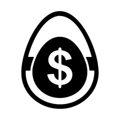 Egg with dollar or money vector icon design