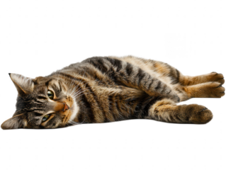 Relaxed Tabby A Close-Up Portrait of a Domestic Cat Resting Peacefully